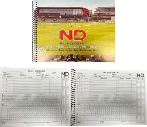 ND Scorebook Score Book Cricket Accessory Book 48 & 60 Inning UK