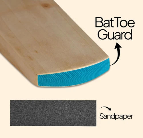 ND Cricket Bat Toe Guard Protector Kit | Glue, 2x Toe Guards, Sandpaper