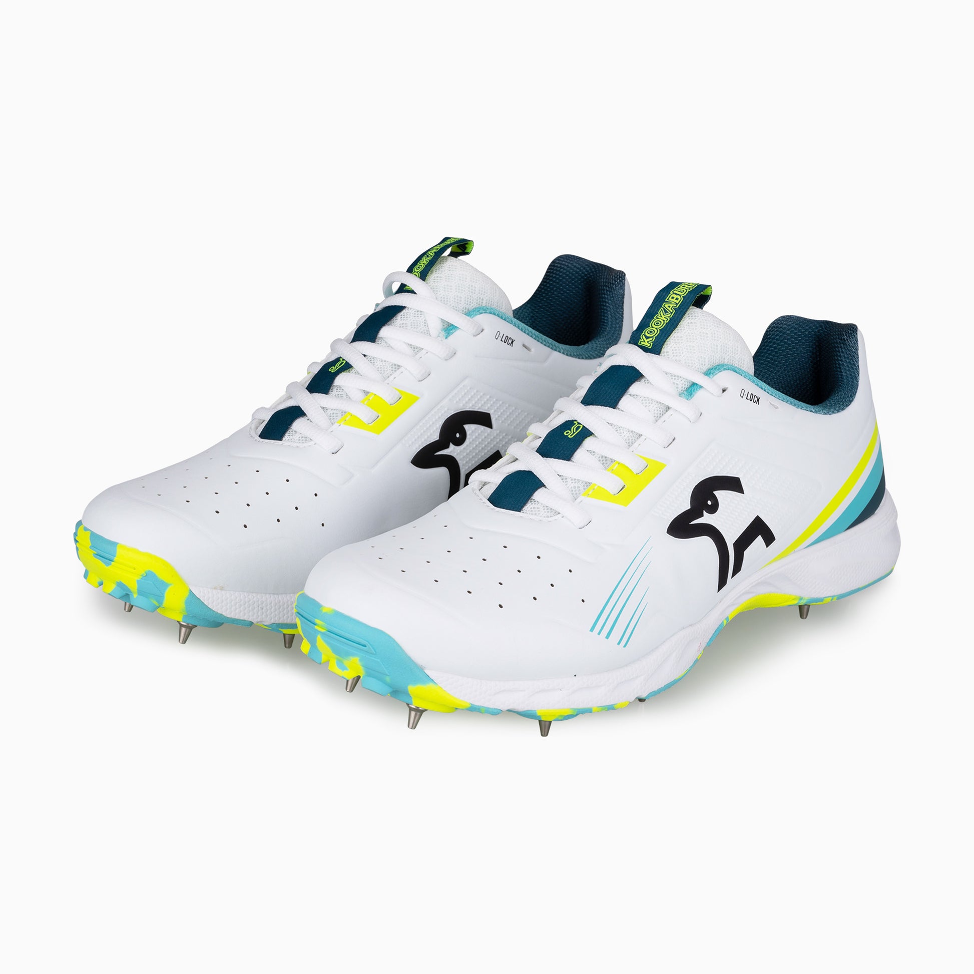 KC 3.0 SPIKE CRICKET SHOE AQUA & YELLOW