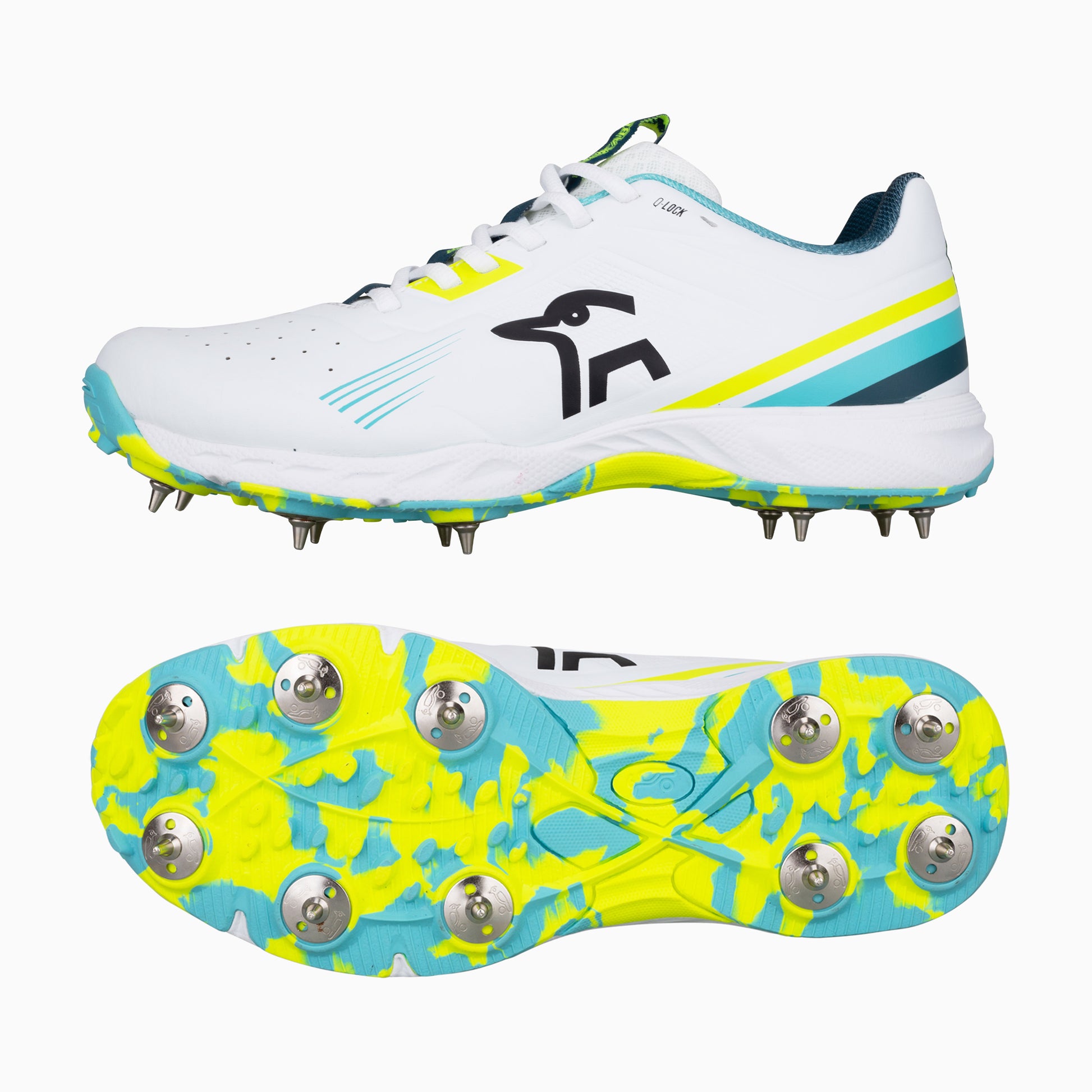 KC 3.0 SPIKE CRICKET SHOE AQUA & YELLOW