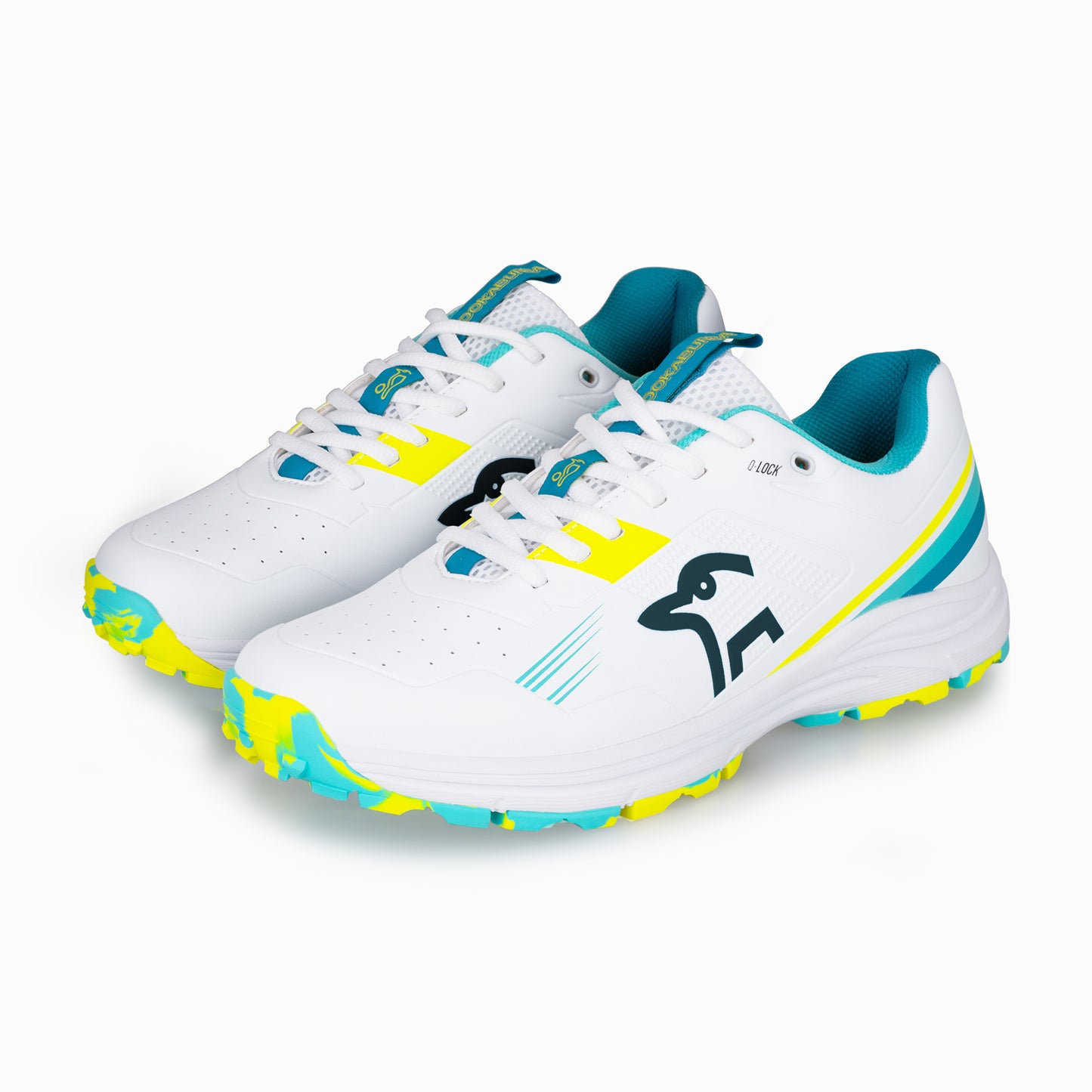 KC 3.0 RUBBER SOLED CRICKET SHOE AQUA & YELLOW