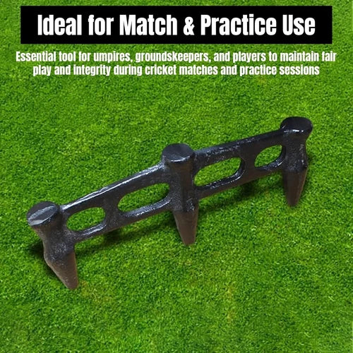 ND Sports Cricket Stump Gauge - Heavy Duty Metal Alignment Tool with Spikes
