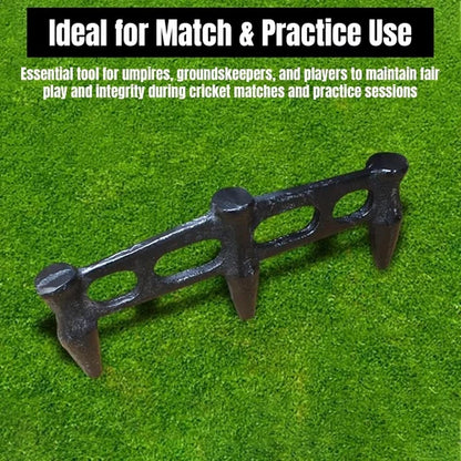 ND Sports Cricket Stump Gauge - Heavy Duty Metal Alignment Tool with Spikes