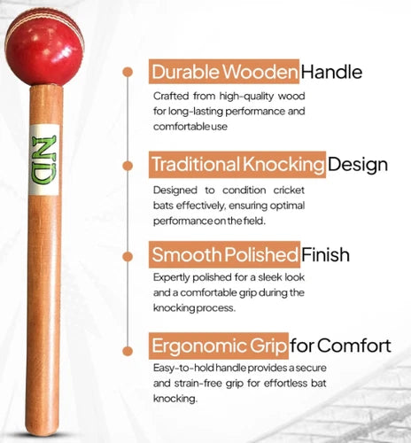 Cricket Sports Heavy Duty Ball Style Cricket Bat Knocking Mallet Bat Conditioner