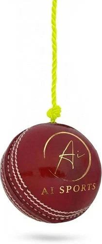 Cricket Batting Practice Leather String Ball - Hand-Eye Coordination Training