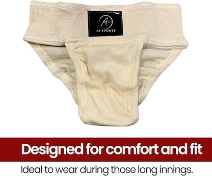 ND Cricket Jock Brief - Cotton Athletic Guard Supporter with Insert Pouch