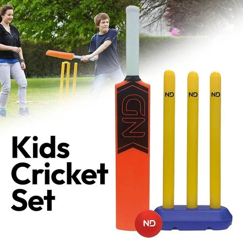 ND Opener Kids Childrens Plastic Cricket Set | Bat, Kids Ages 4-8 Years