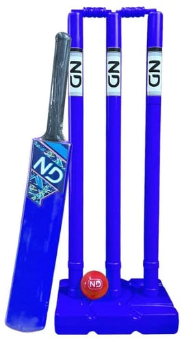 Cricket Set - Plastic Stumps, Bat & Ball | Kids & Adults Backyard Cricket Game