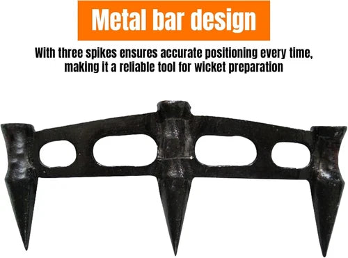 ND Sports Cricket Stump Gauge - Heavy Duty Metal Alignment Tool with Spikes