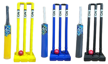 Cricket Set - Plastic Stumps, Bat & Ball | Kids & Adults Backyard Cricket Game