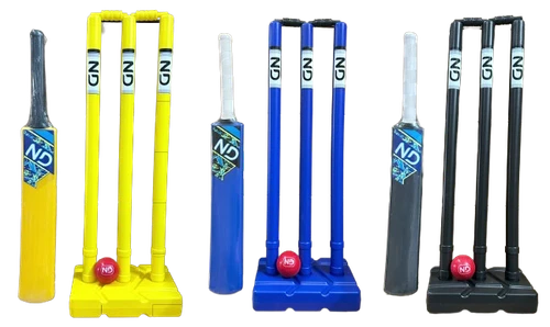 Cricket Set - Plastic Stumps, Bat & Ball | Kids & Adults Backyard Cricket Game