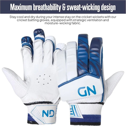 ND Sports Cricket Batting Gloves - Full Finger Protection with EVA Padding