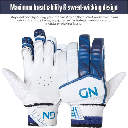 ND Sports Cricket Batting Gloves - Full Finger Protection with EVA Padding