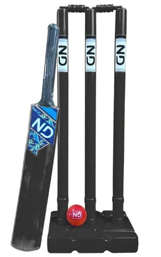 Cricket Set - Plastic Stumps, Bat & Ball | Kids & Adults Backyard Cricket Game