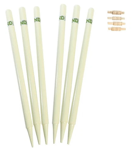 ND Wooden Cricket Wickets 6x Stumps & 4x Bails Natural Color With Bag FULL SIZE